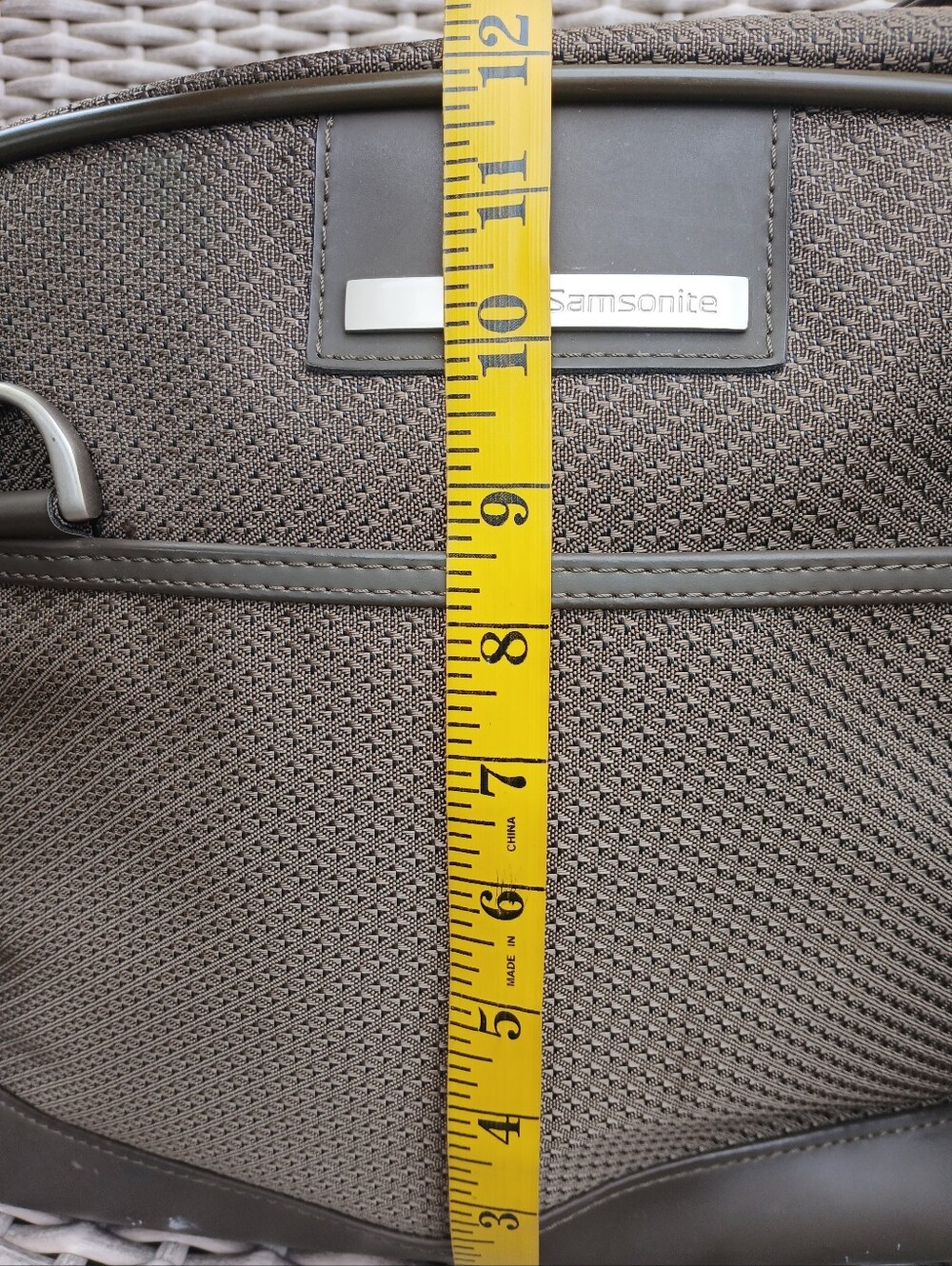 Samsonite Taupe-Brown Structured Textured Bag - Picture 8 of 15